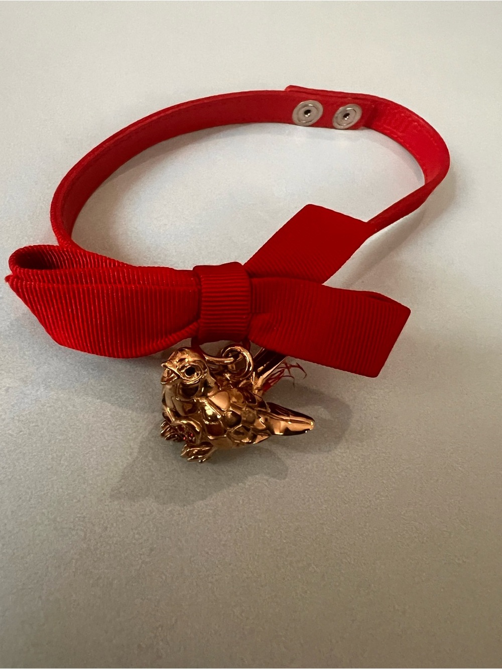 RED Valentino Crystal and Bird Choker Necklace - Gold Tone